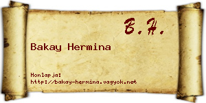 Bakay Hermina névjegykártya
